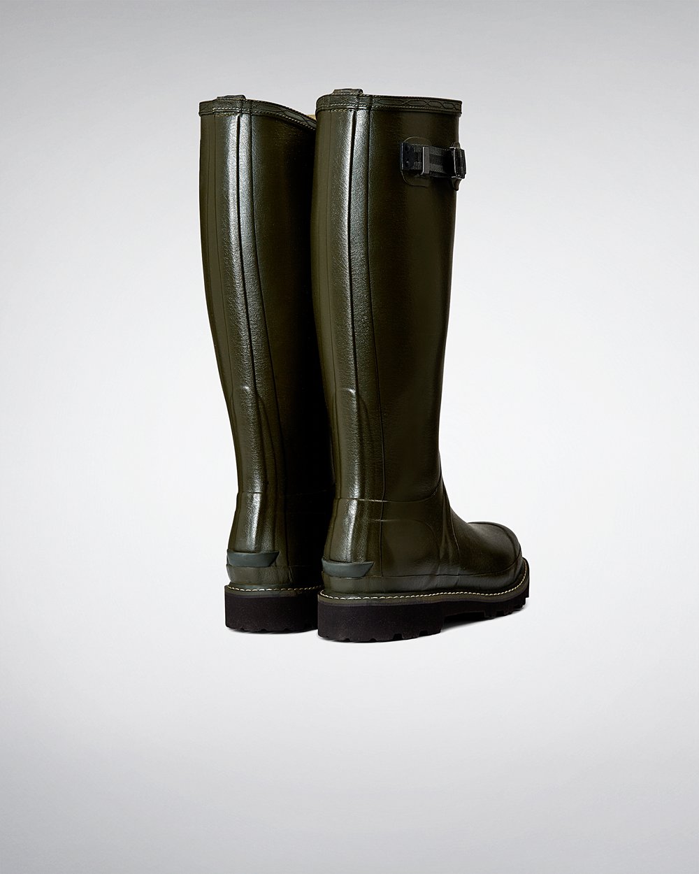 Womens Hunter Tall Rain Boots Dark Olive - Balmoral Poly-Lined - 6125479-ZH